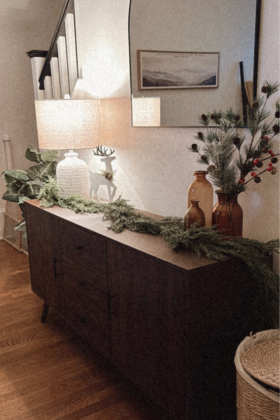 Buffet table decorated for winter 

#LTKHoliday #LTKSeasonal #LTKHome