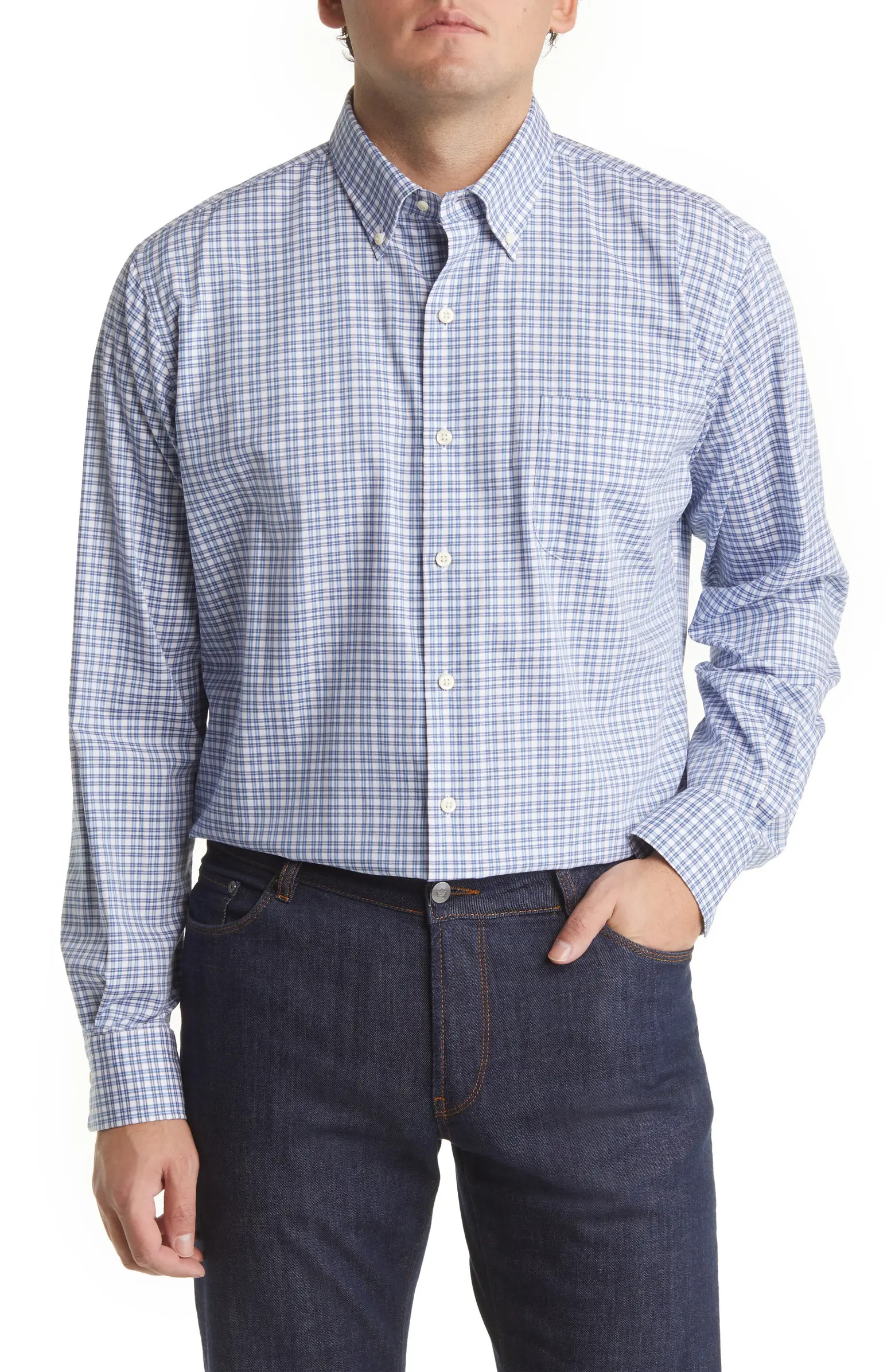 Blue Water Cotton Button-Down Sport Shirt | Nordstrom