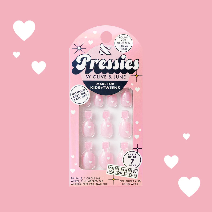 Shiny Pink Has My Heart - Pressies | Extra Short Short | Round | Olive & June