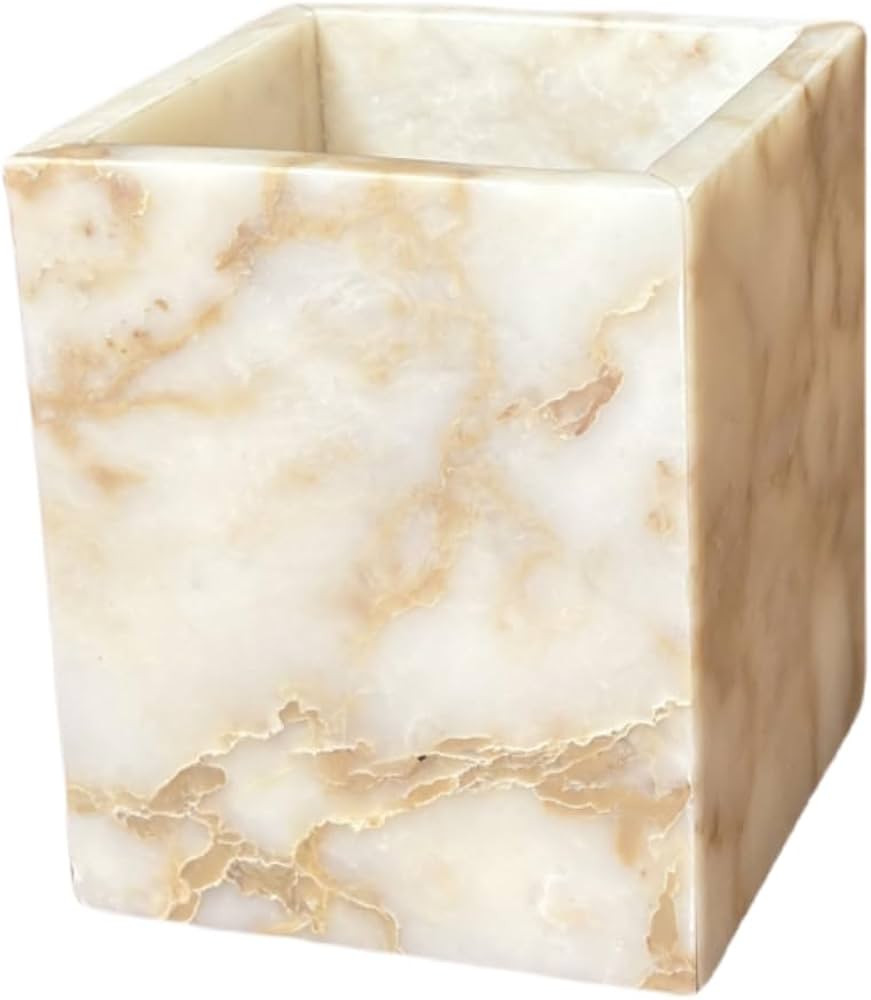Natural Marble Stone Square Storage Container Empty Vessel Holder Cup for Candle/Pens/Sundries It... | Amazon (US)