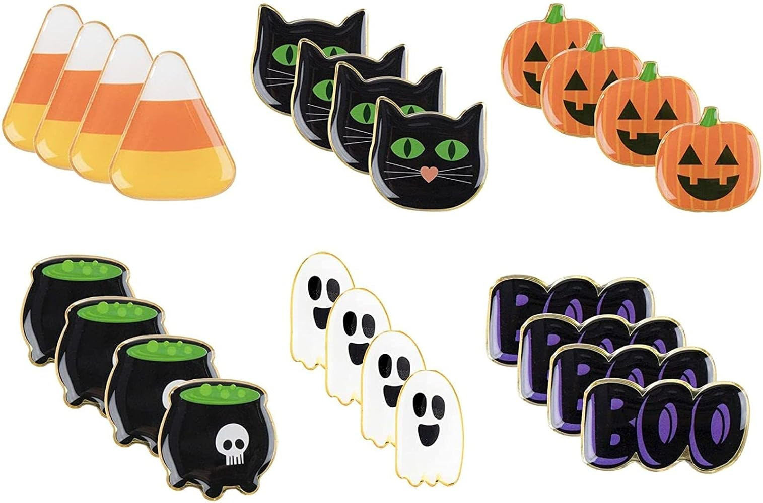 Juvale 24 Pieces Halloween Pins for Costume Party, Favors, 6 Designs, Lapel (1.1 In) | Amazon (US)