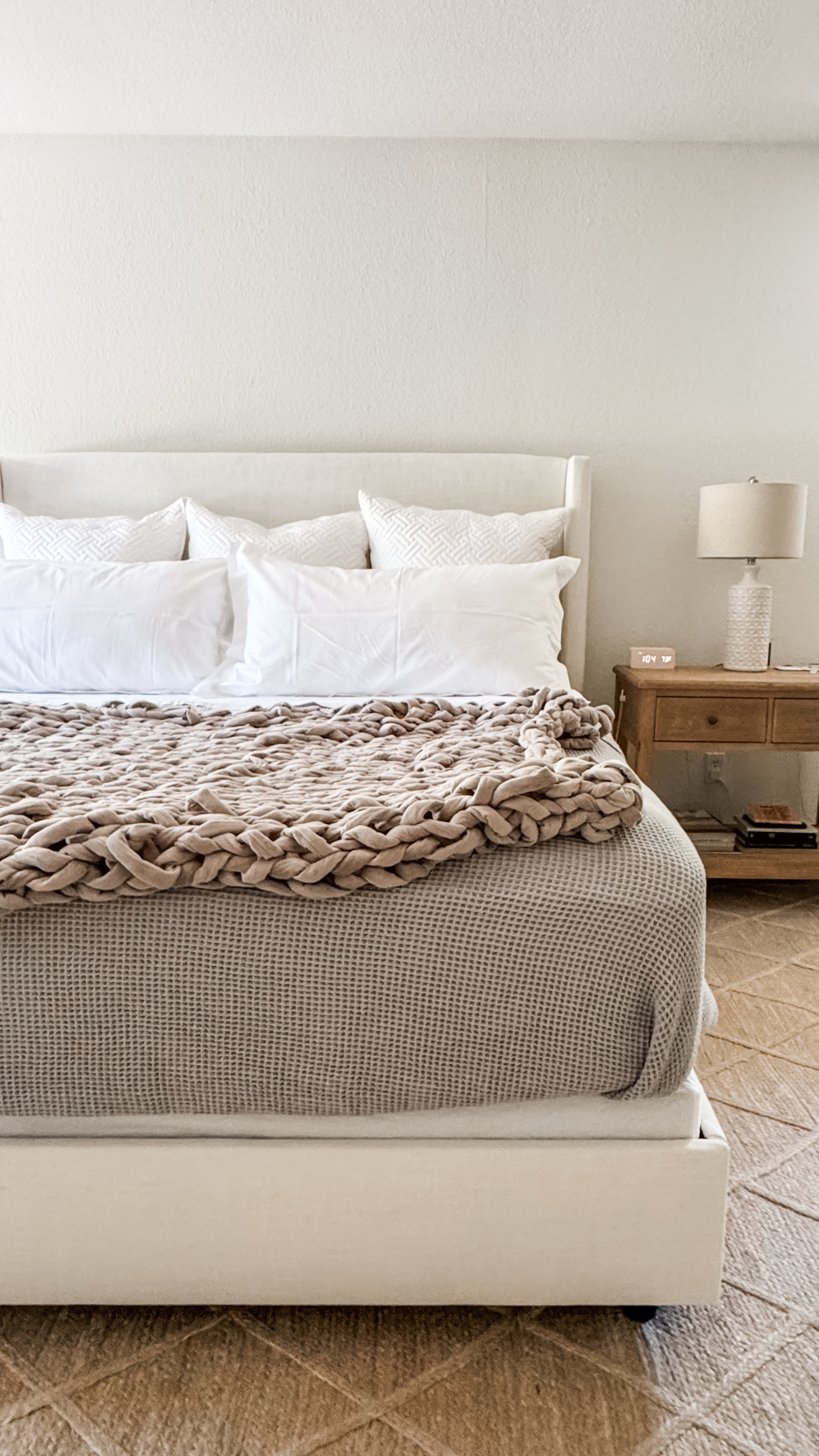 My dream bed!! The bed itself is so stunning! It’s from wayfair and comes in several colors. I went with white. The mattress is SO COMFORTABLE! I needed a slightly firmer mattress and am so soooo happy with this one! I’ve had my Boll & Branch bedding for a few years - still so soft and a classic. In the summer, I don’t like having a duvet or comforter on the bed – it just gets too warm. But I can’t sleep without my weighted blanket.

#LTKHome #LTKSaleAlert