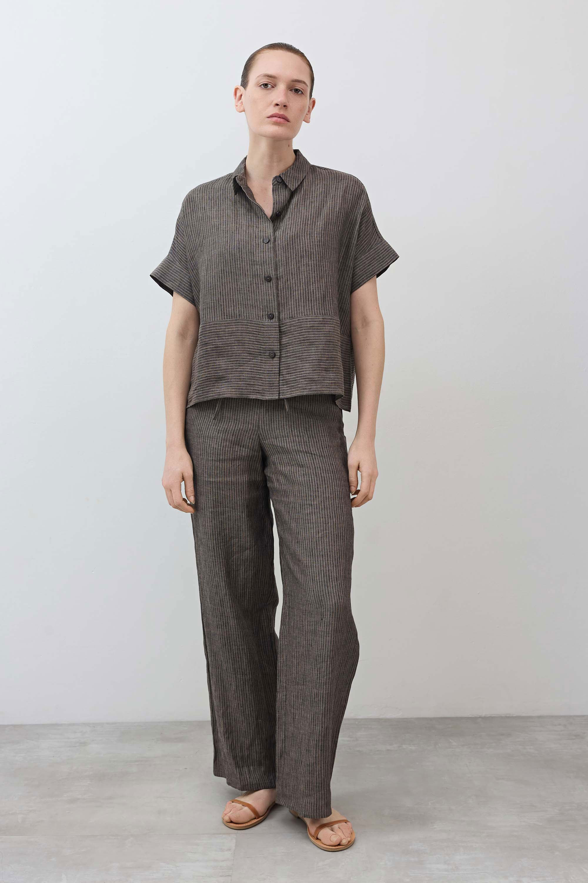 Pull-On Wide Leg Linen Pants | Ruti