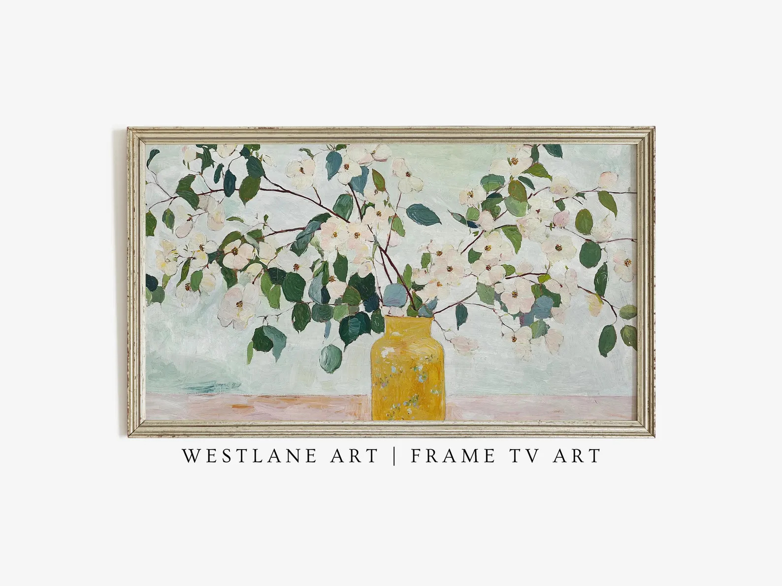 Botanical Bouquet Samsung FRAME TV Art, Pastel Dogwood Cottagecore Instant Decor, Charming TV Art... | Etsy (US)