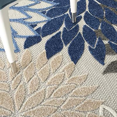 Nourison Aloha Indoor/Outdoor Floral Blue/Multicolor 5'3" x 7'5" Area Rug (5' x 8'), 5'3"X7'5" | Amazon (US)