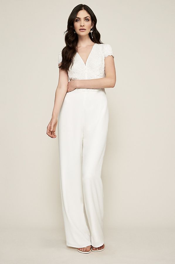 white jumpsuit bridal shower