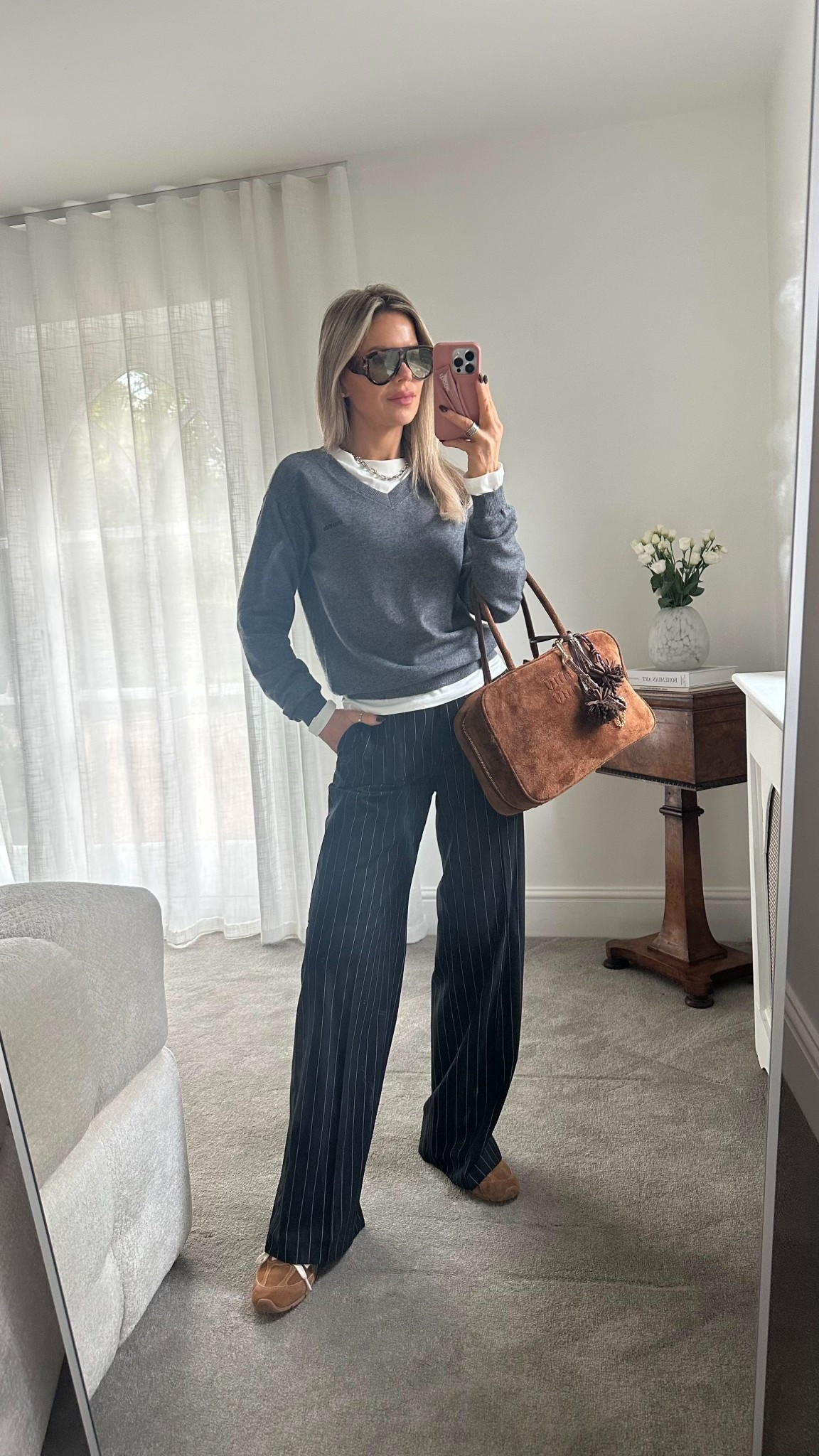 Pinstripes 🫶🏽
I sized up for a more relaxed look ! 
#pinstripes #suit #blacksuit #karenmillen #LTKFashionMonth 

#LTKuk #LTKautumn