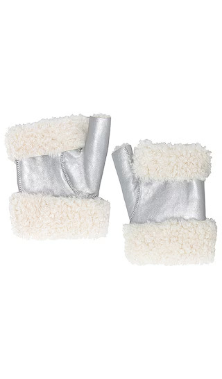 Faux Shearling Mittens in Ivory/silver | Revolve Clothing (Global)