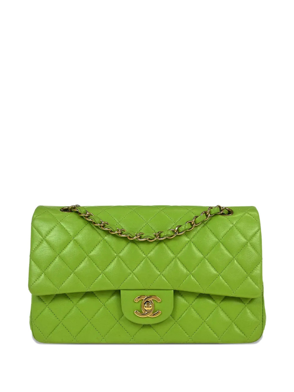 CHANEL Pre-Owned 2002-2003 Double Flap shoulder bag - Green | Farfetch Global