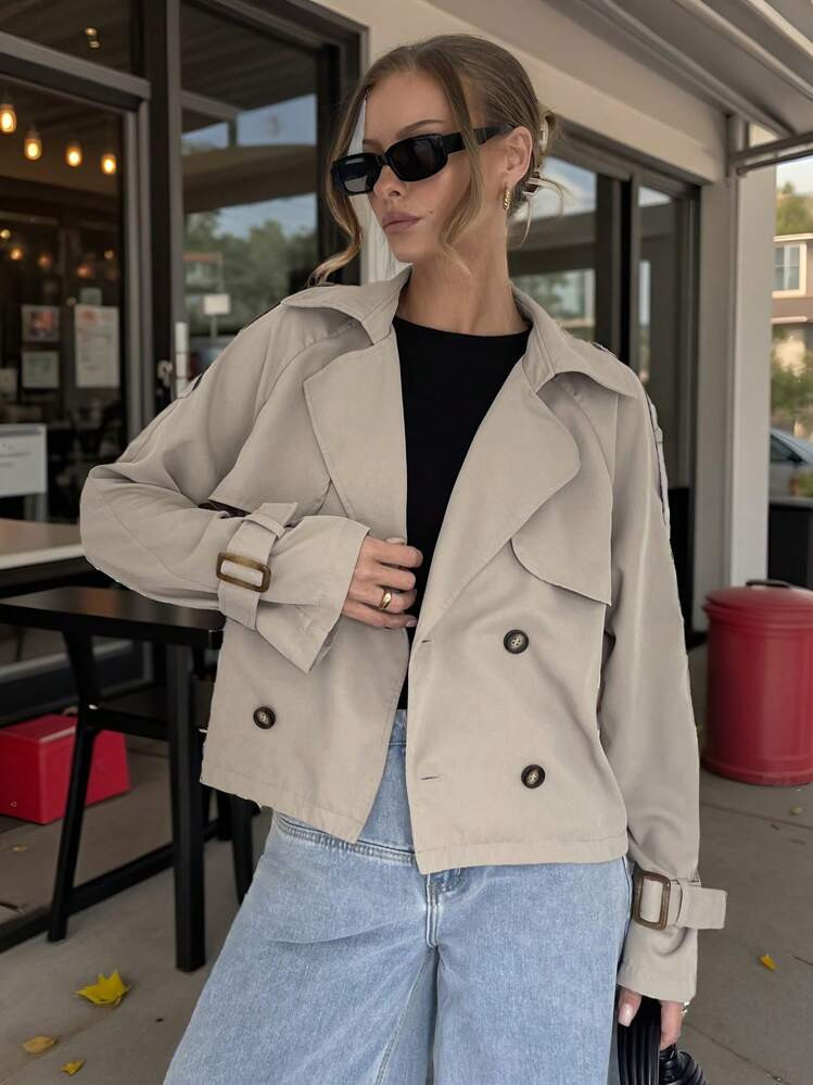 Khaki jacket | SHEIN