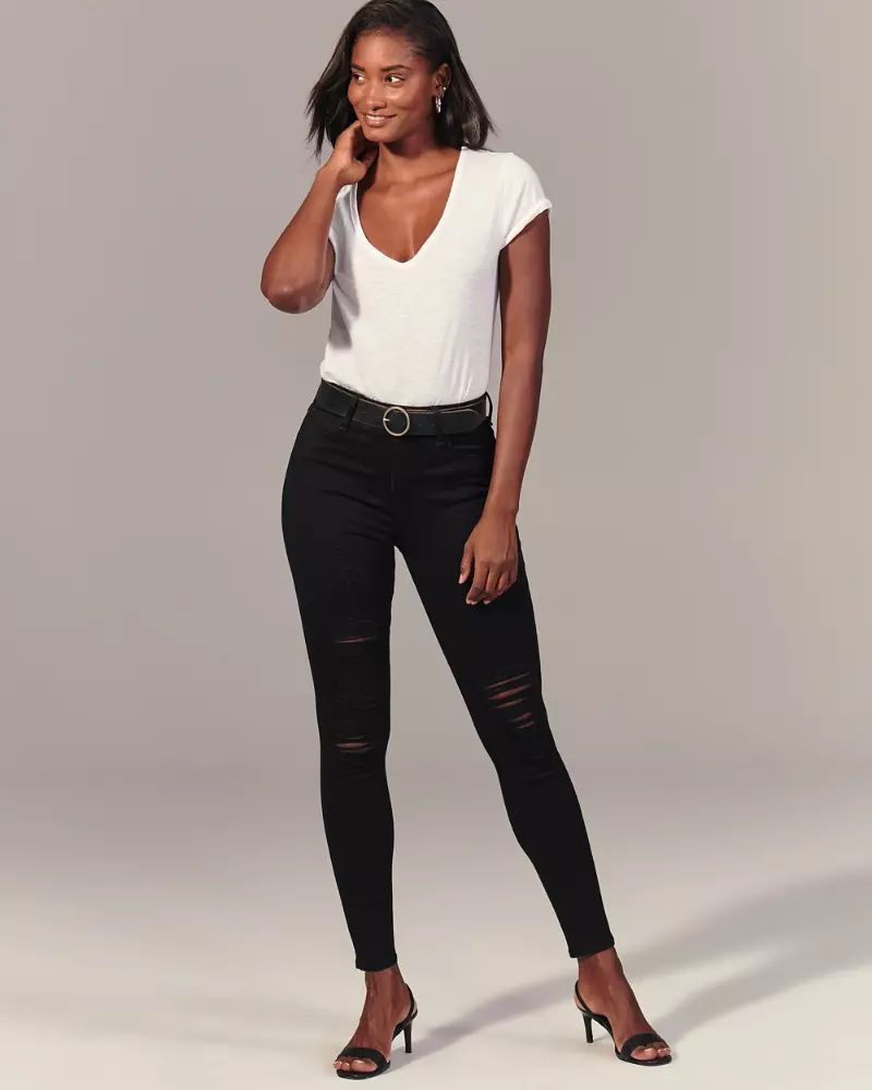 Womens Curve Love High Rise Super Skinny Jeans | Womens Bottoms | Abercrombie.com | Abercrombie & Fitch US & UK