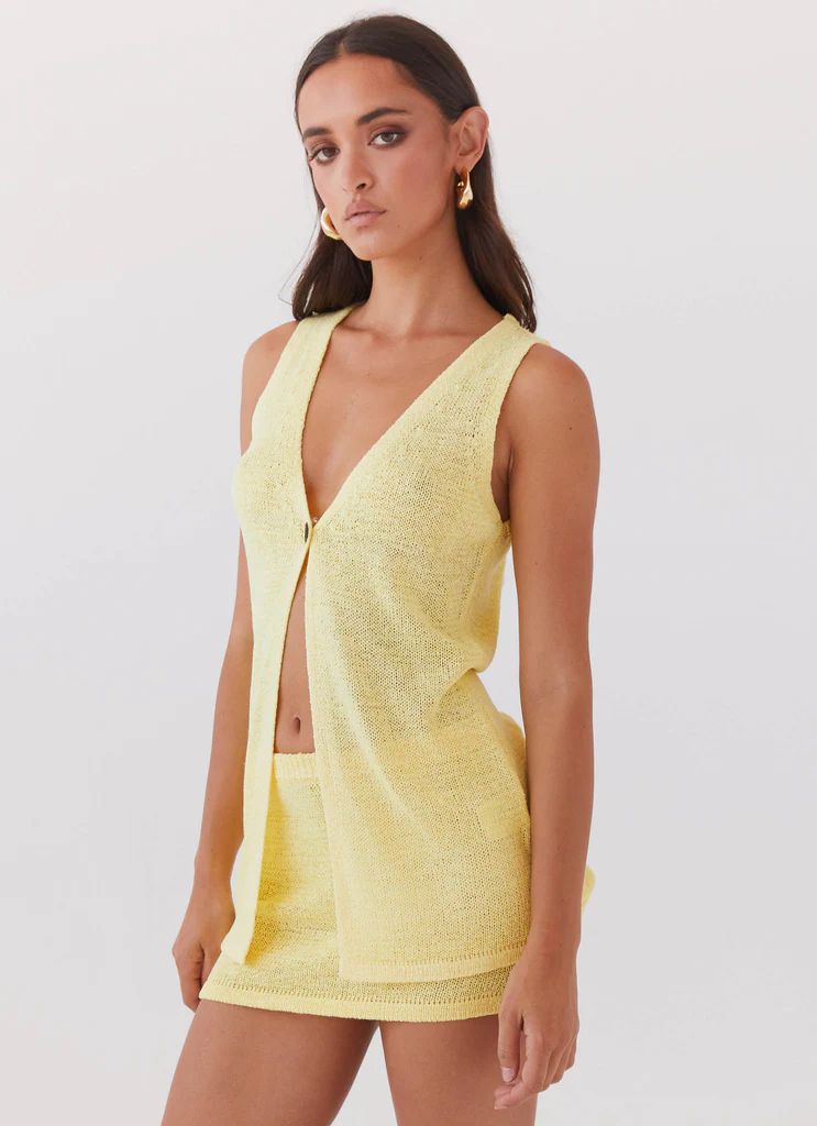 Peppermayo Exclusive -  Capri Glow Knit Mini Skirt - Canary | Peppermayo (Global)