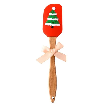 Wesracia Christmas Design Spatula Wooden Handle Silicone Scraper Kitchen Baking Tools New | Walmart (US)
