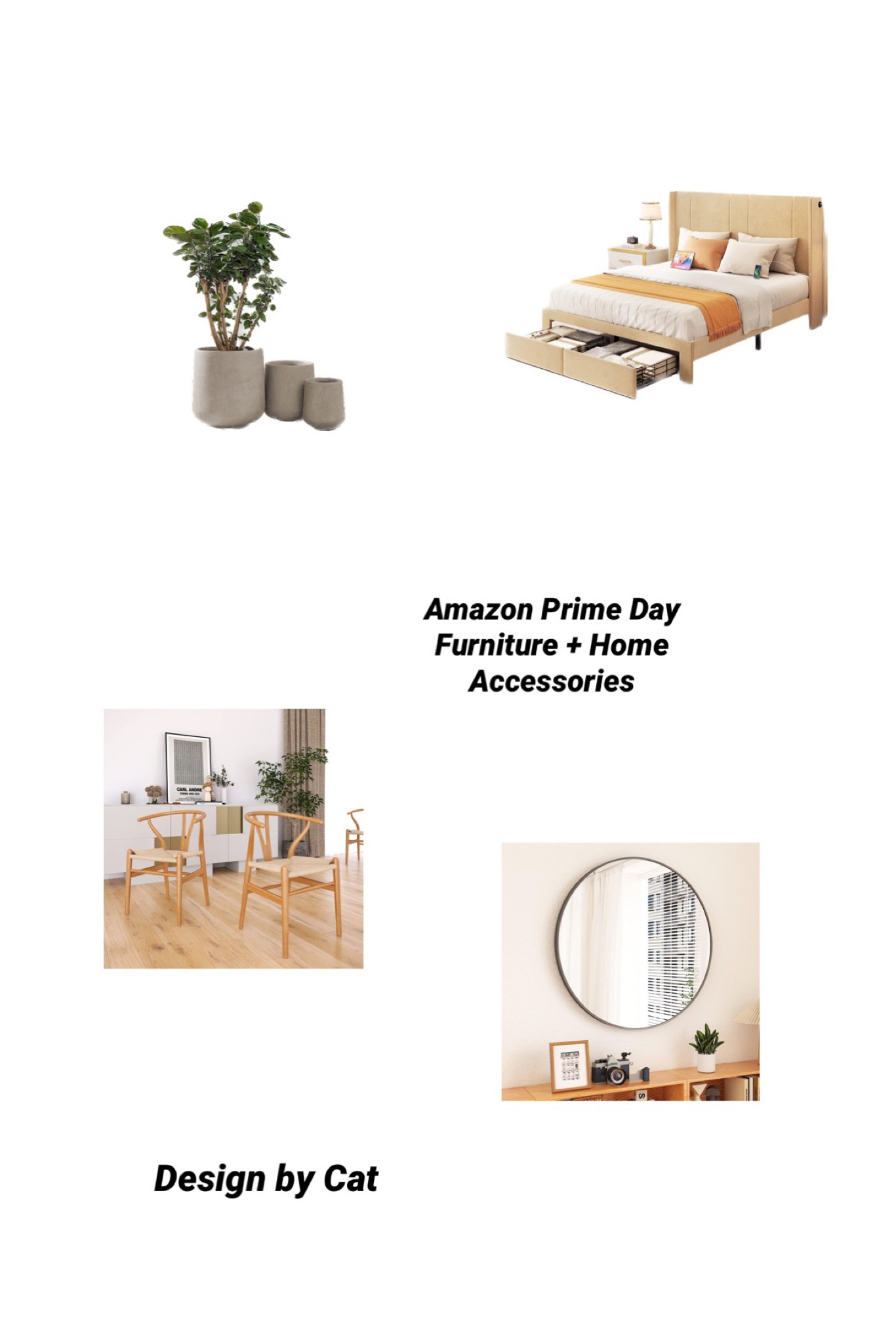 Amazon Prime Day Furniture and Home Decor - Queen size upholstered bed frame, Round Mirror, Planters Cement Look, Bohemian Style Chairs

#LTKhome #LTKxPrimeDay