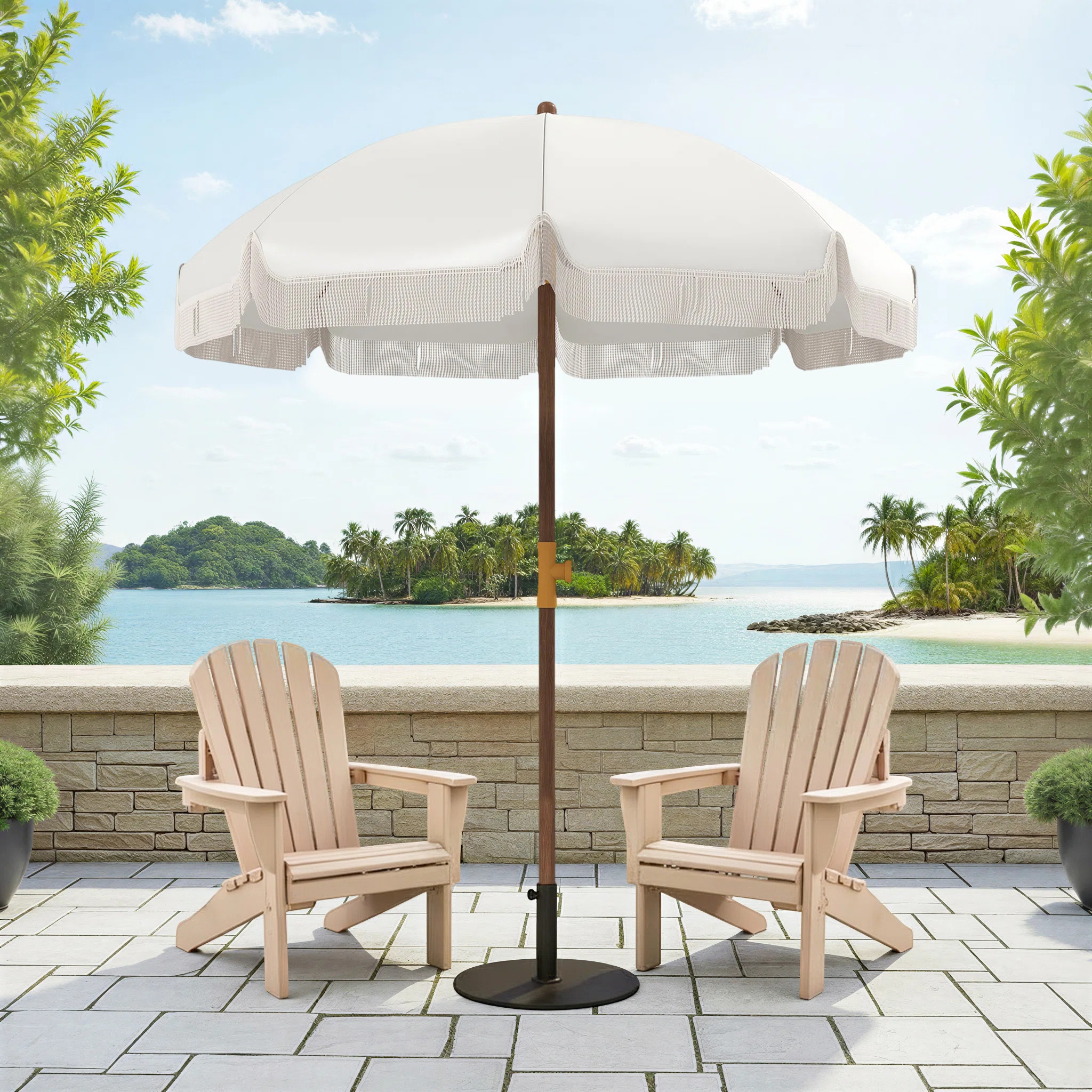 Finchley  6.2' Portable Beach Umbrella, UV 40+ Ruffled Outdoor Umbrella with Vented Canopy, Carry... | Wayfair North America