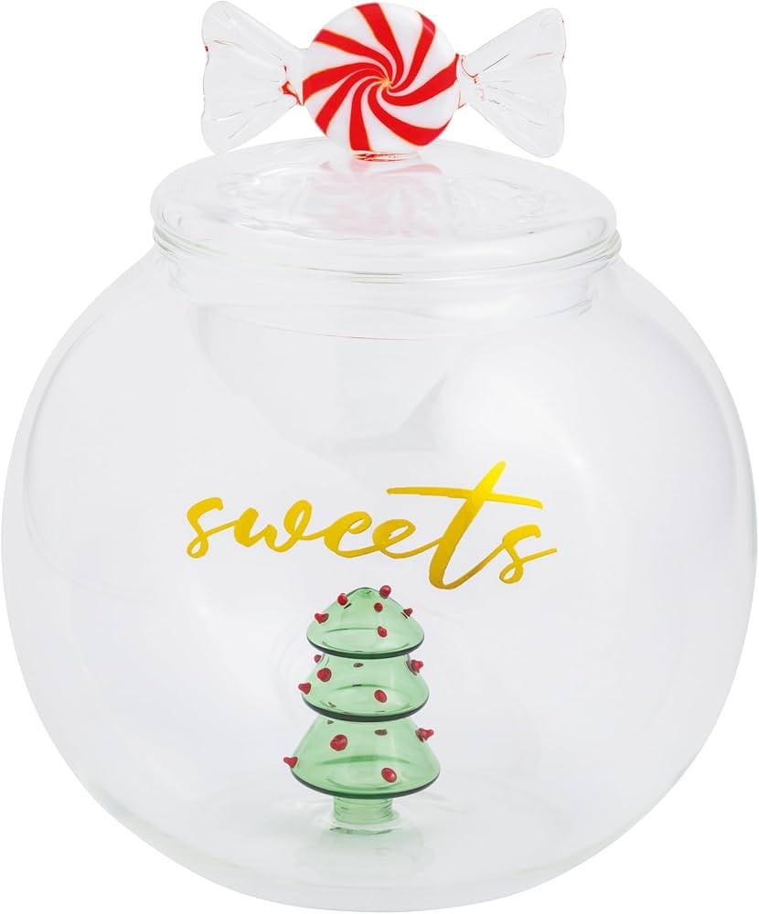 Mud Pie Christmas Glass Cookie Jar | Amazon (US)