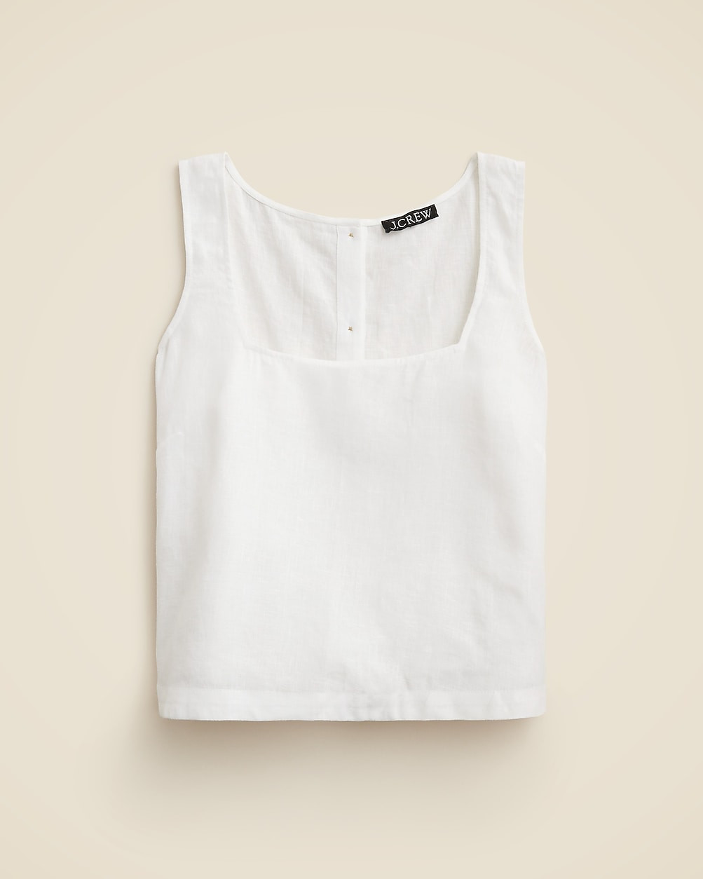 Squareneck button-back top in linen | J. Crew US