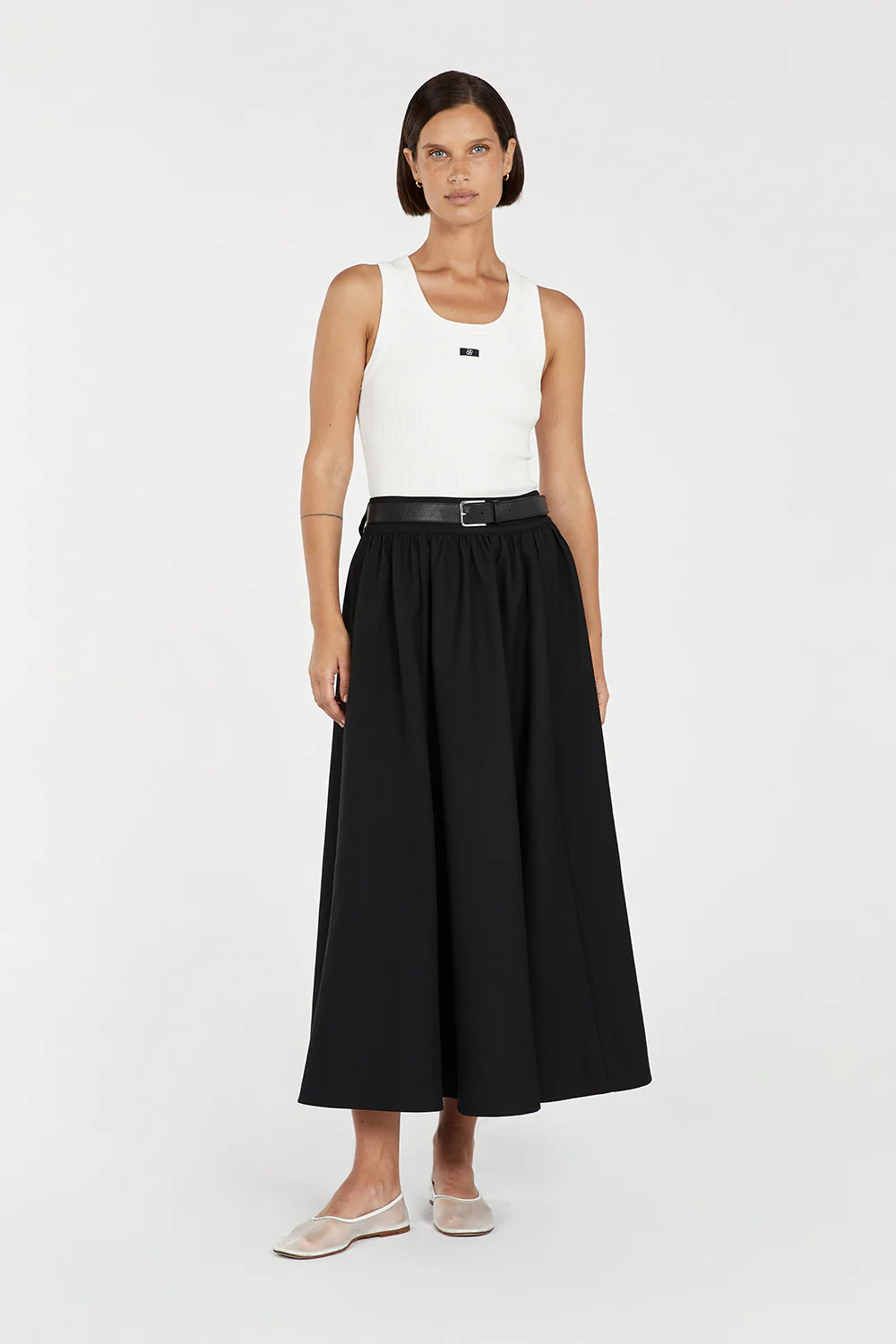 WILLOW BLACK MIDI SKIRT | DISSH