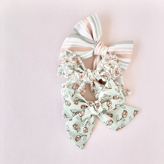 SET OF 3 Springtime Pinwheel Bows  Girls Easter Bows  Pastel | Etsy | Etsy (US)