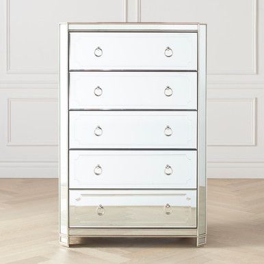 Simplicity Mirrored 5 Drawer Tall Chest | Z Gallerie