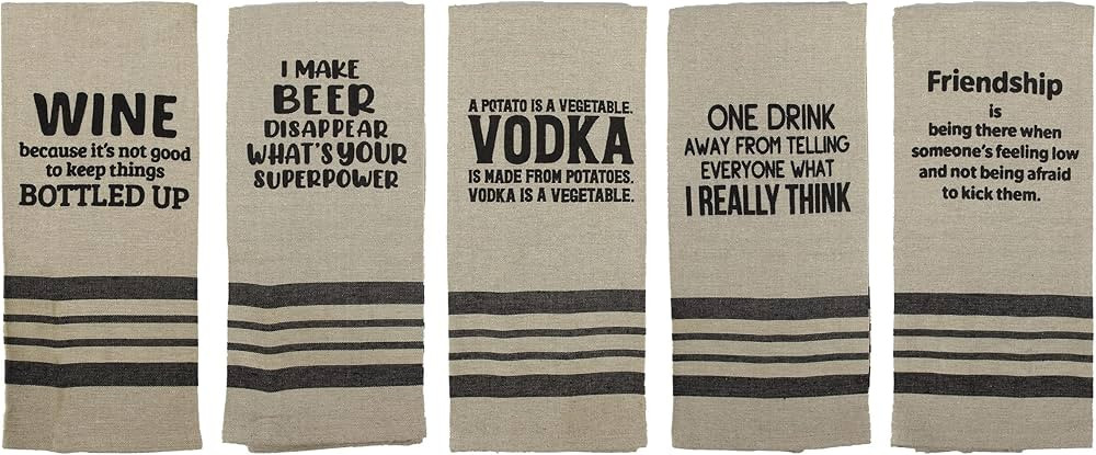 fillURbasket Funny Kitchen Towels Set with Sayings Fun Bar Dish Towels Set with Beer Wine Alcohol... | Amazon (US)