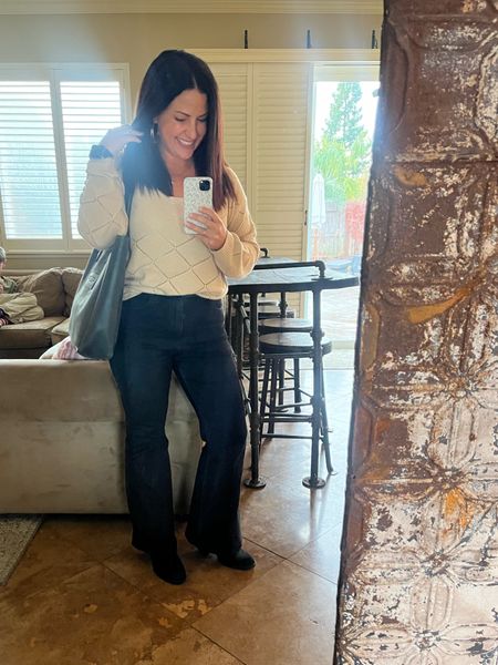 Black and tan is my favorite! 
These flare jeans are petite friendly, have a bit of stretch, and are high waisted. My sweater is a new purchase and I love it! 
Workwear
Teacher style 
Winter workwear 


#LTKover40 #LTKworkwear #LTKstyletip