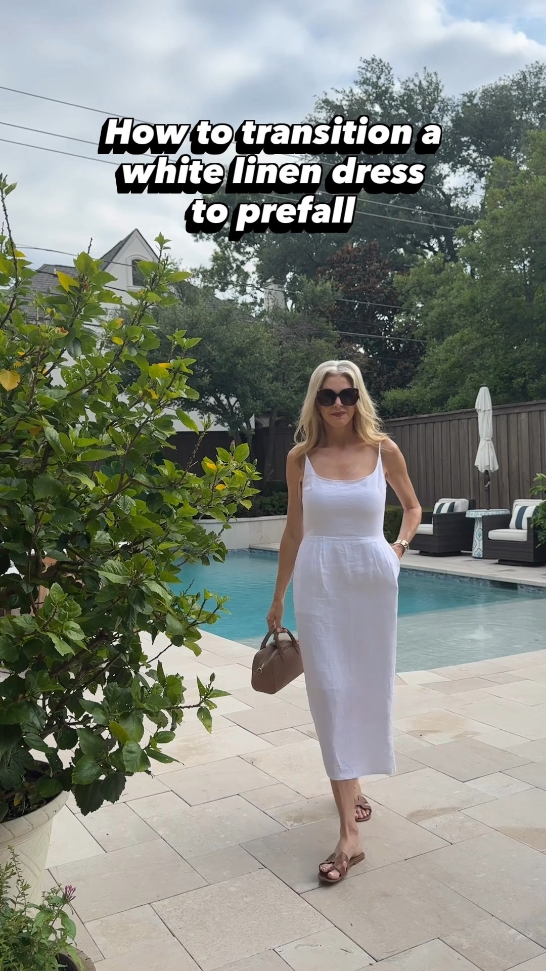 How to transition a white linen dress to prefall
Wearing size S in all pieces. 