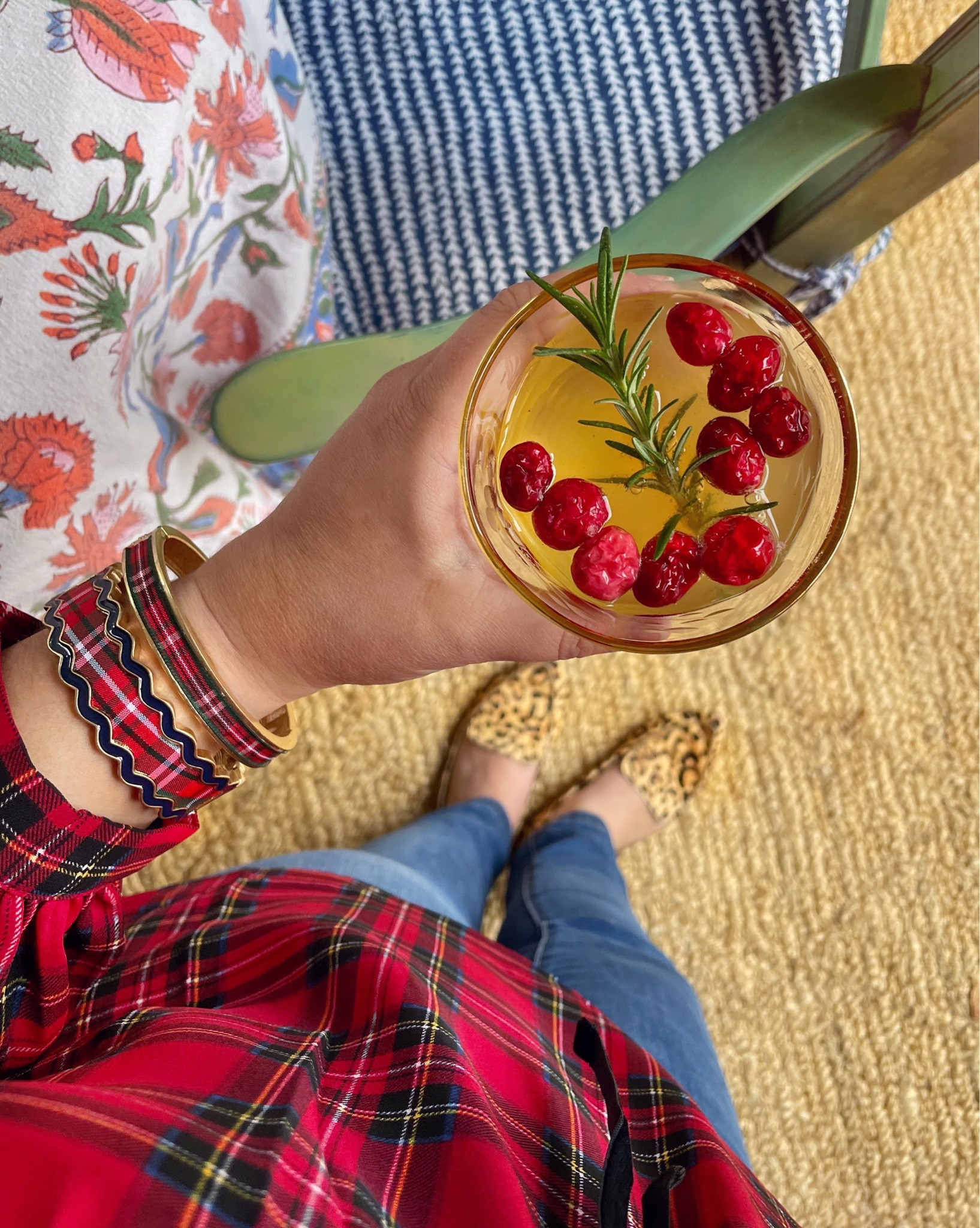 Cheers my dears! Toasting to a busy week working on lots of fun new holiday content — wearing my new @canvas_style bracelets from their tartan collection that launched today and a festive plaid top that I’m going to be rocking on repeat this season! #domestikatehappyhour 

#LTKSeasonal #LTKHoliday