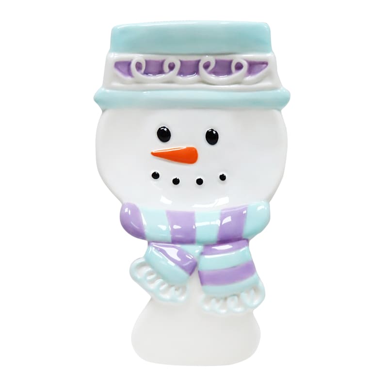 Mrs. Claus' Bakery Blue & Purple Snowman Spoon Rest | At Home