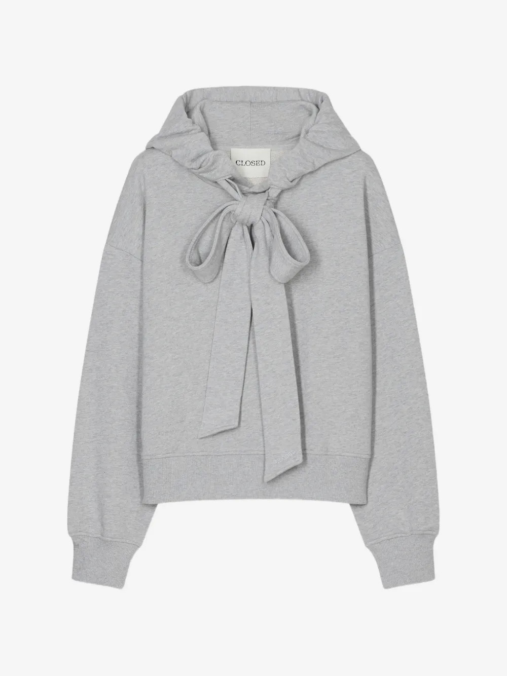 Closed bow-tie hoodie - Grey | Farfetch Global