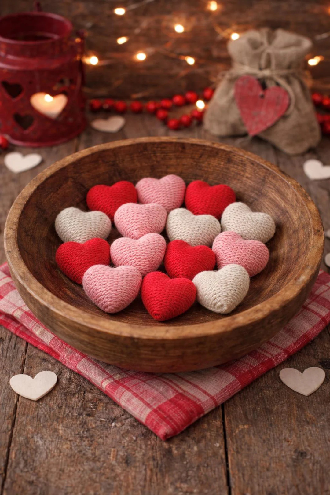 Mini Valentine Heart Bowl Fillers – Set of 12 – Rustic Primitive Valentine Decor – Farmhous... | Etsy (US)