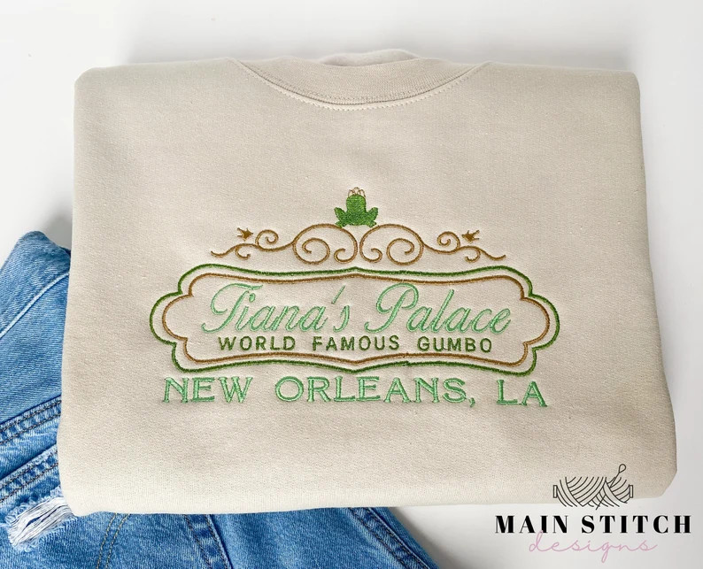 Tiana's Palace Sweater, Disney Sweater, Walt Disney World Embroidered Crewneck - Etsy Canada | Etsy (US)
