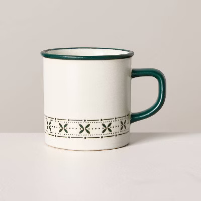 9.5oz Fair Isle Stripe Stoneware Christmas Mug - Hearth & Hand™ with Magnolia | Target