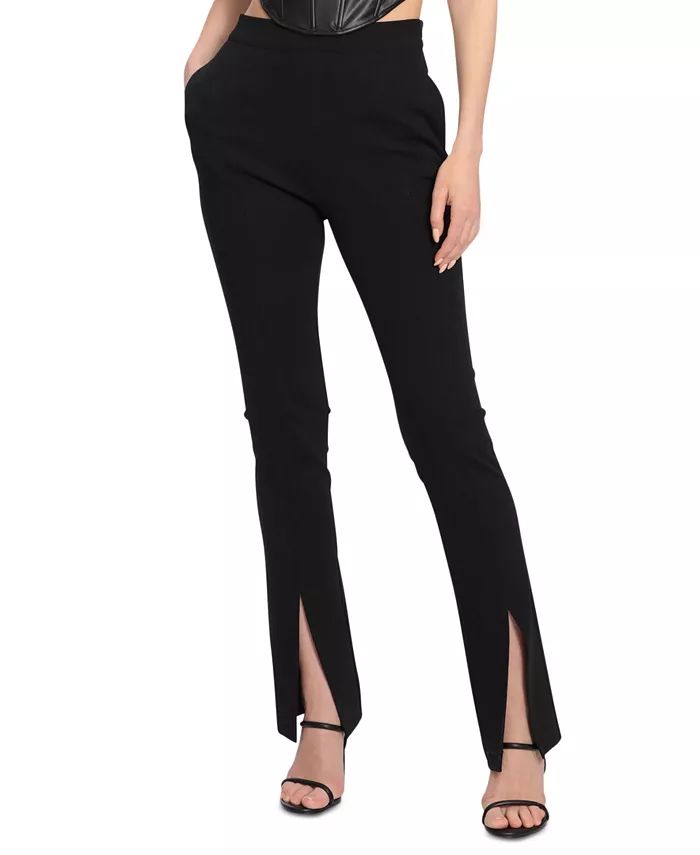 Women's Split-Hem Bootcut Slick Pants | Macys (US)