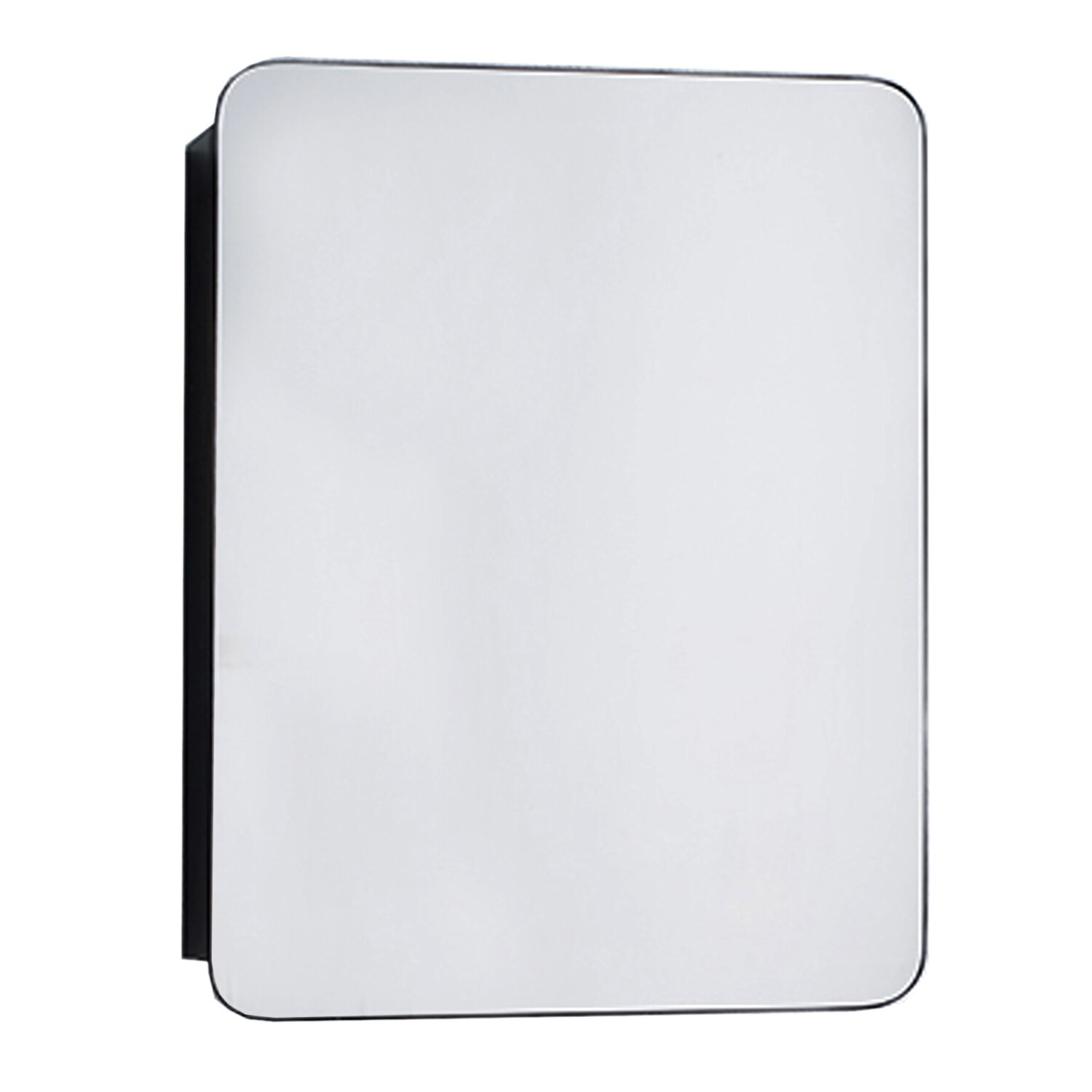 allen + roth Medicine cabinet 20-in x 26-in Surface/Recessed Mount Matte Black Mirrored Square So... | Lowe's
