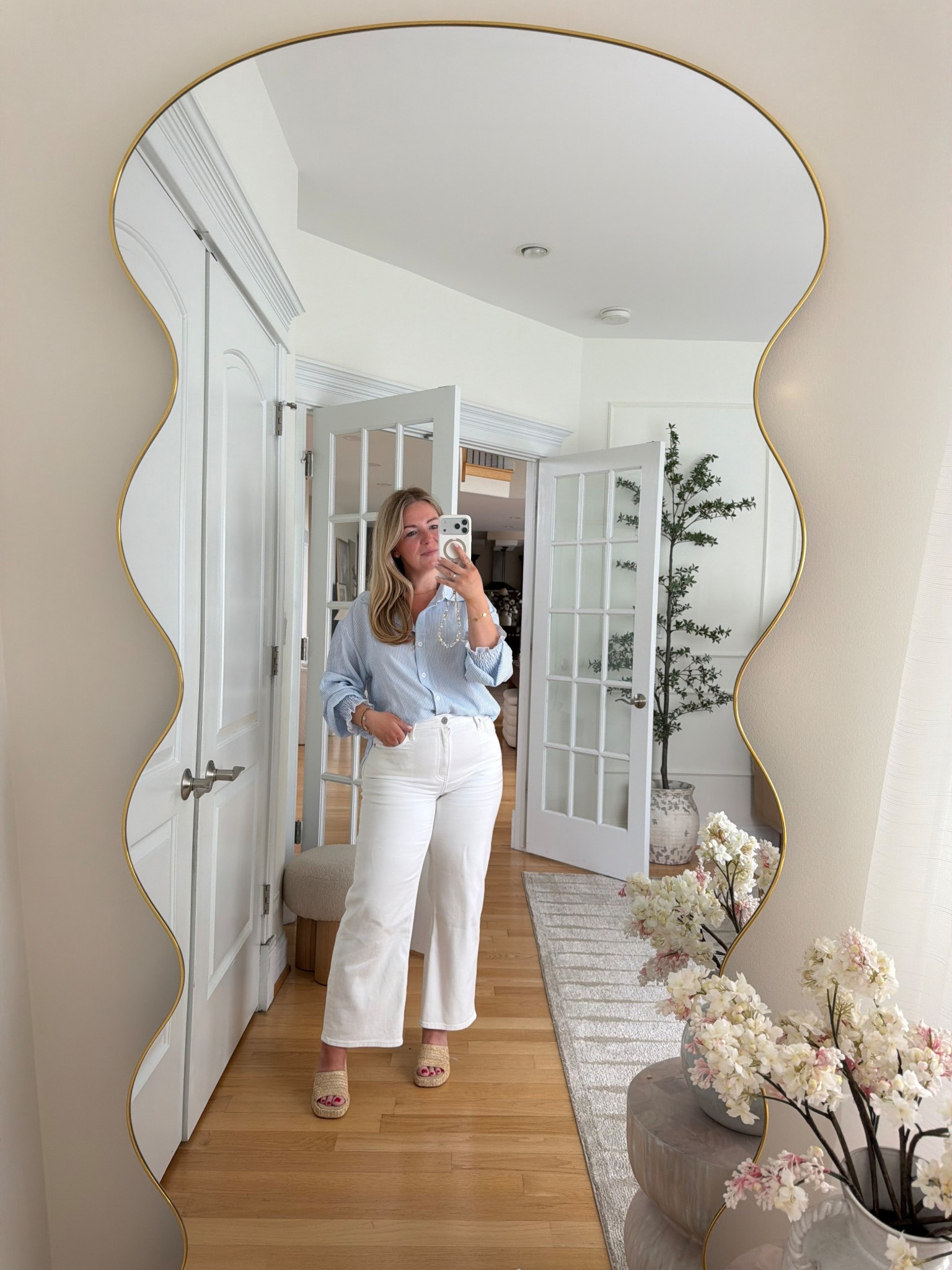 Easy everyday outfit that feels elevated 🤍

This top instantly makes anything look more put together + my jewelry stack looks $$$ but it’s all Amazon

Linked everything here ✨

#LTKdayinmylife #LTKgrwm #LTKootd