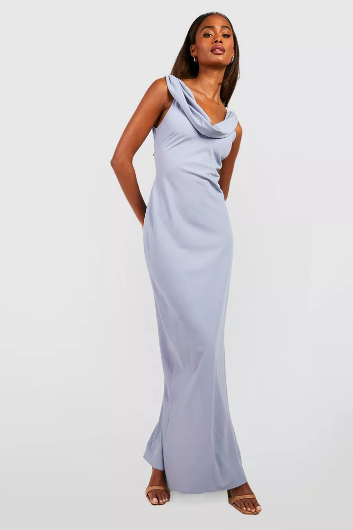 Bridesmaid Cowl Neck Strappy Back Maxi Dress | Boohoo.com (US & CA)