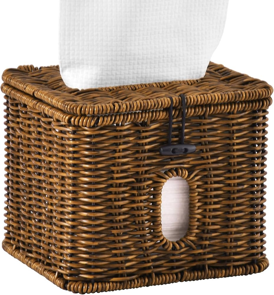 Facial Clean Skin Club Face Towels Holder for Bathroom, Plastic Rattan Disposable Face Towel Hold... | Amazon (US)