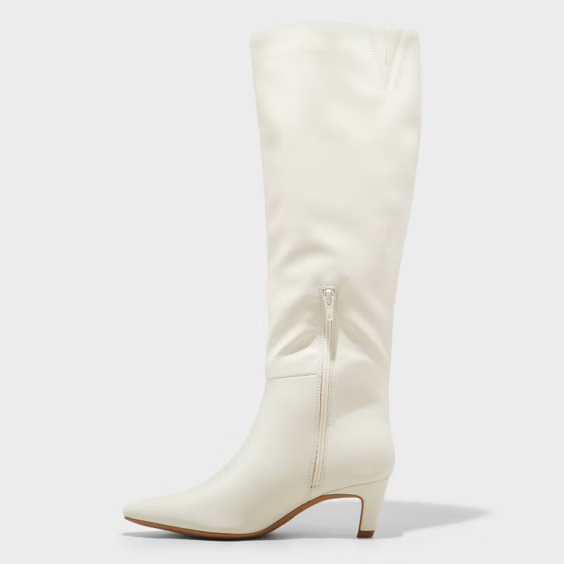 Women's Kendra Kitten Heel Tall Dress Boots with Memory Foam Insole - Universal Thread™ | Target