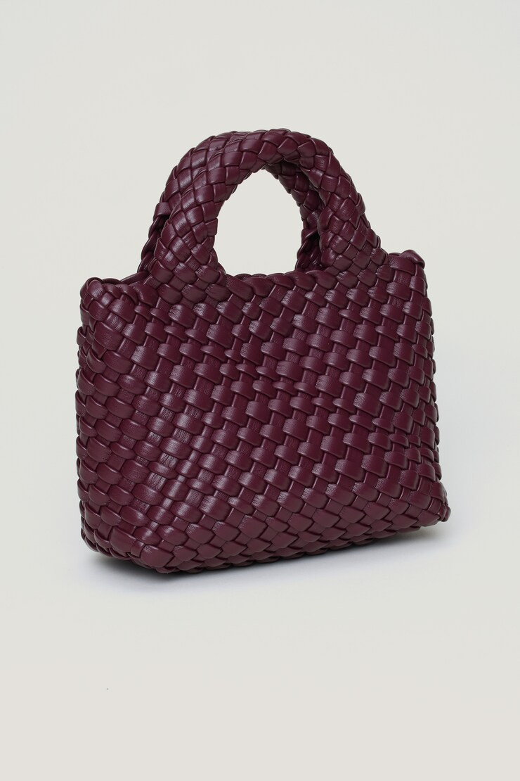 Mini Woven Faux Leather Tote | Dynamite Clothing