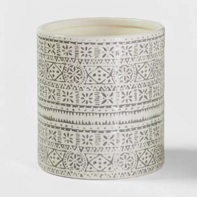 Stoneware Genesis Stripe Utensil Holder White/Gray - Threshold™ | Target