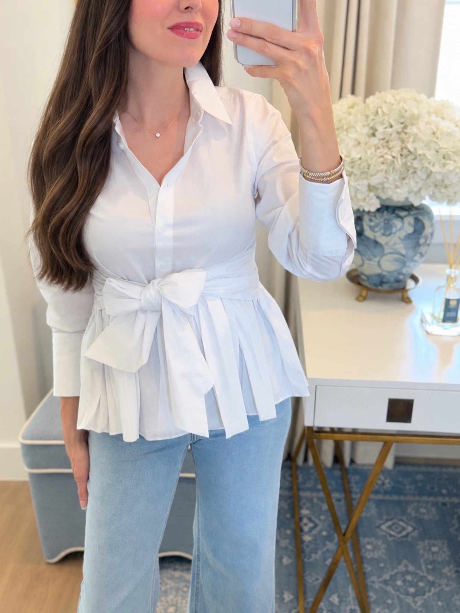 Peplum Button Front shirt 😍 size Small - sign up for notifications if your size is out of stock!

#LTKootd #LTKdayinmylife #LTKgrwm
