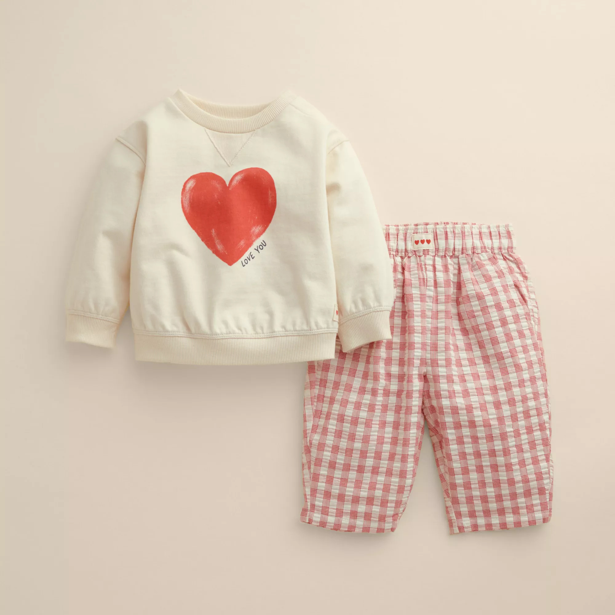 Toddler Little Co. by Lauren Conrad 2-pc. Heart Crew & Pull-On Pants Set | Kohl's