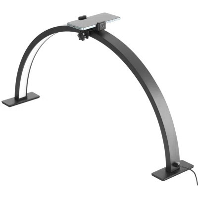 Nail Desk Light 30 W Half Moon Desk Lamp with Phone Holder Adjustable Brightness | Wayfair North America