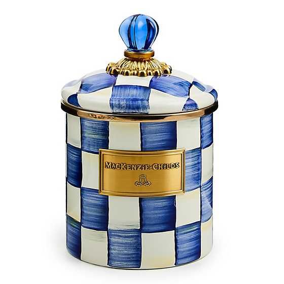 Royal Check Enamel Canister - Small | MacKenzie-Childs