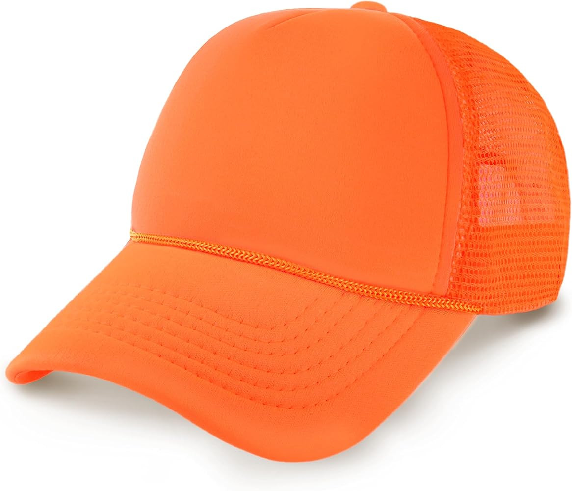 Classic Foam Trucker Hat Summer Mesh Rope Cap Solid Two Toned Blank Hat for Mens Womens Adjustabl... | Amazon (US)