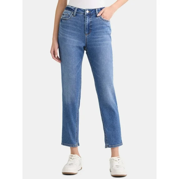 Time and Tru Women's High Rise Mom Jeans, 27" Inseam, Sizes 0-22 | Walmart (US)