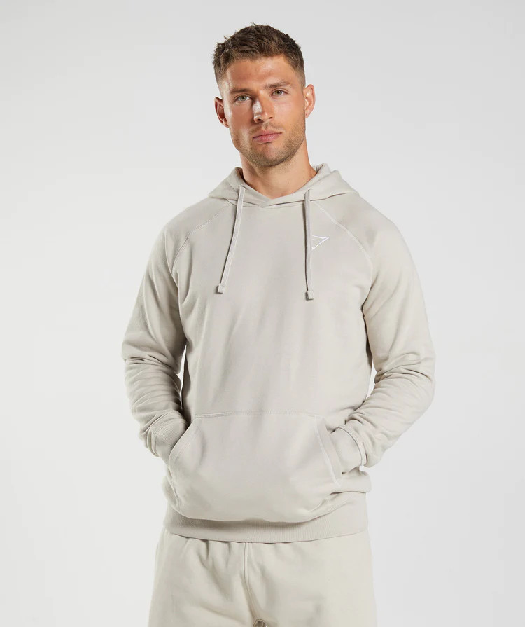 Gymshark Crest Hoodie - Pebble Grey | Gymshark US