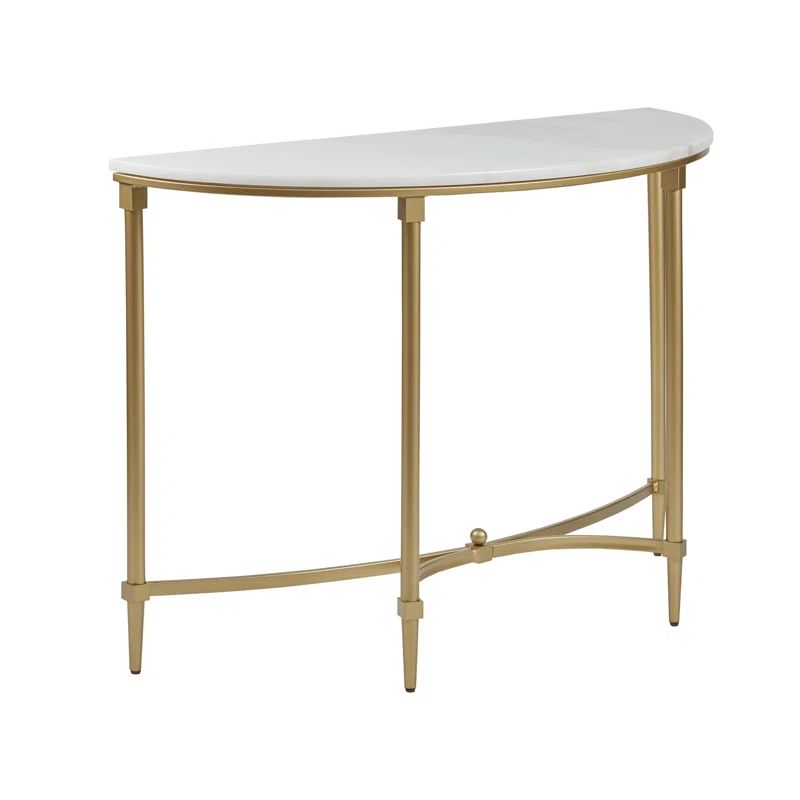 Bordeaux Gold Metal Marble Console Table | Wayfair North America