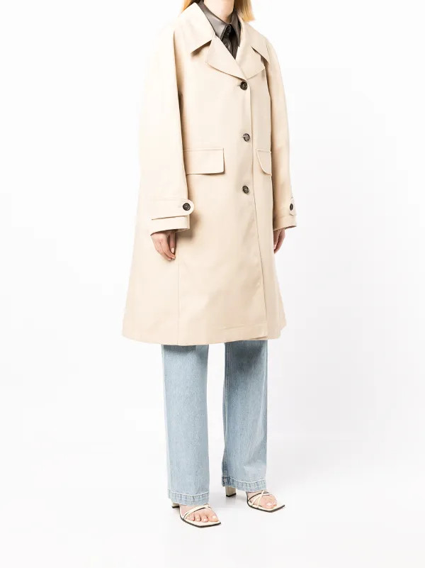 buttoned single-breasted coat | Farfetch (CN)